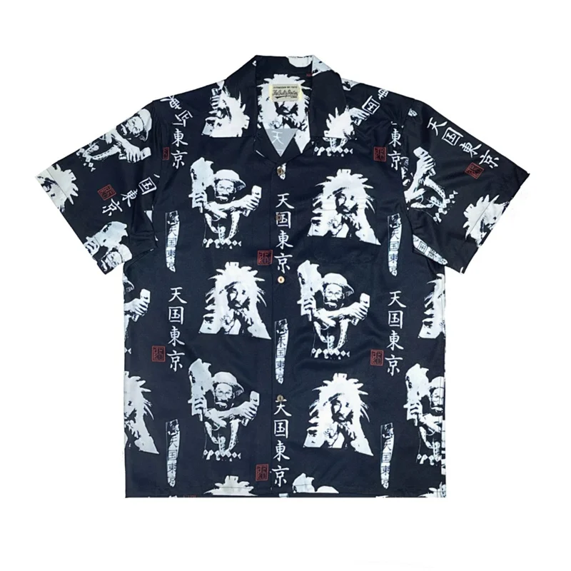 WACKO MARIA Tenkoku Tokyo Camisa de Manga Curta, Tops de Moda Masculina, Camisas Femininas do Havaí, Alta Qualidade