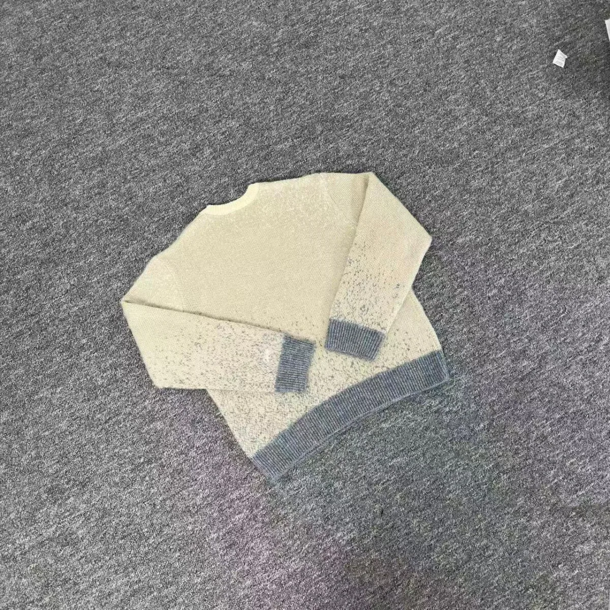 الأمريكية Sle الشارع الشهير ort محبوك الصوف مزيج سترة عارضة فضفاضة تناسب الهيب هوب شارع العليا جولة Ne البلوز سترة #4