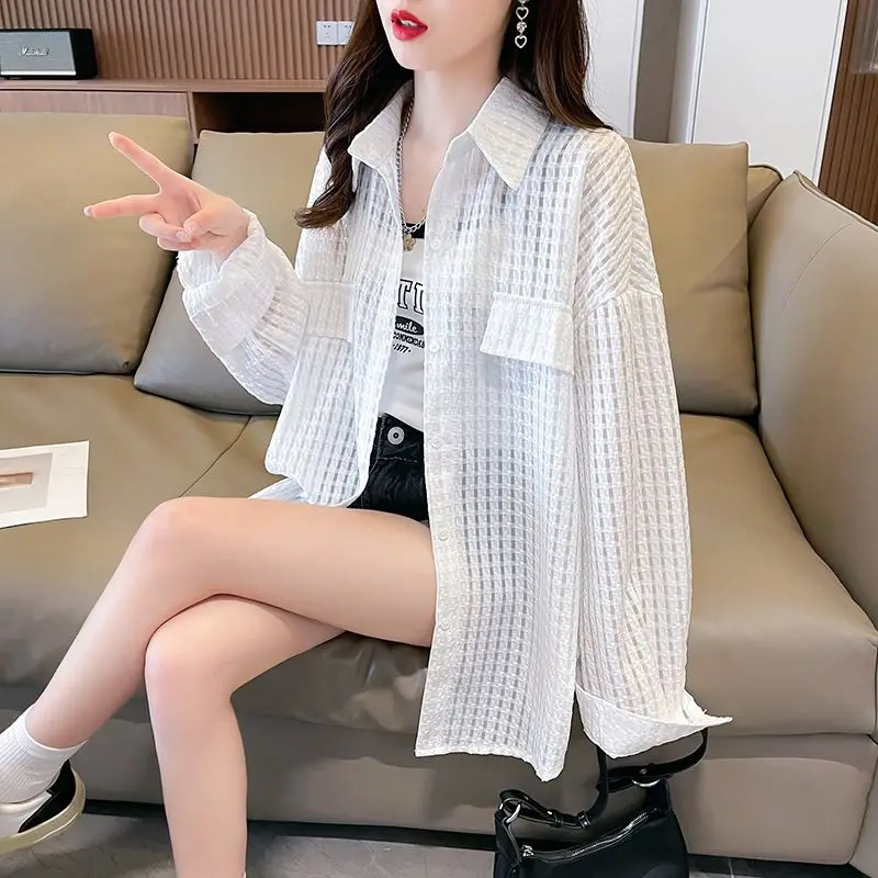 カーディガン 薄手ジャケット 夏 大きいサイズ 新しい韓国風 ゆったりシフォンシャツ