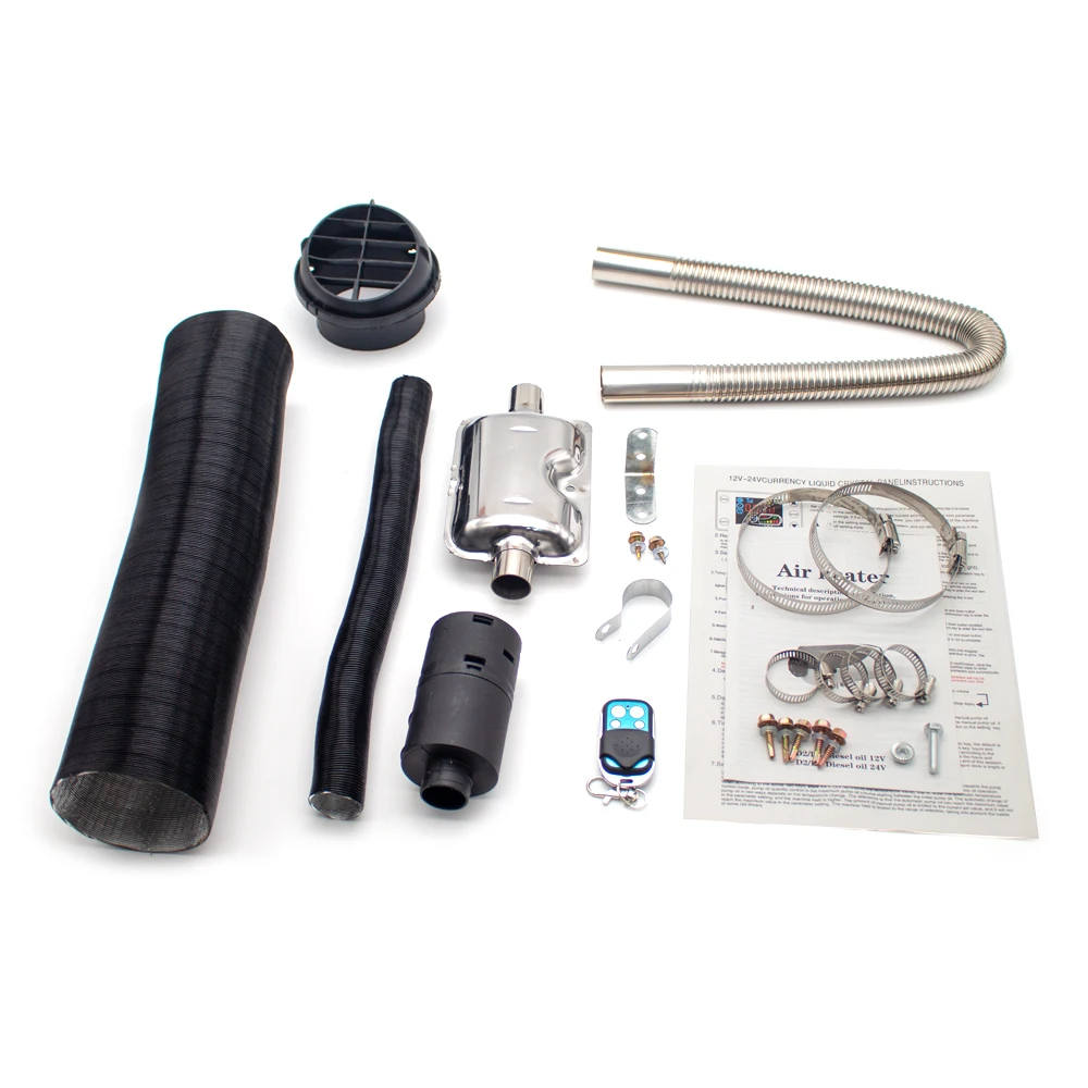 Calentador de aire diésel para coche de 12V, todo en uno con silenciador para coche, autobús, remolque, RV, varios vehículos diésel, calentador de estacionamiento de 5KW