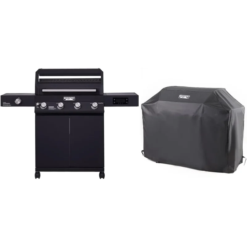 

Monument Grills Denali 425 4-Burner Liquid Propane Gas Smart bbq Grill Stainless Steel with BBQ Cover (2 items)