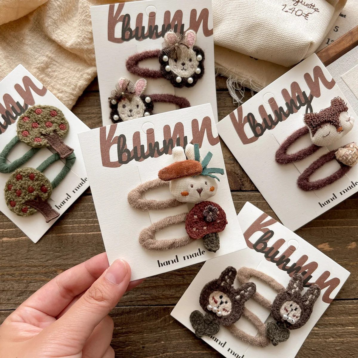 

Cute Bunny Hair Clips 2PCS Korean Brown BB Clips Cartoon Animal Design for Girls Side Snap Clips Non-Slip