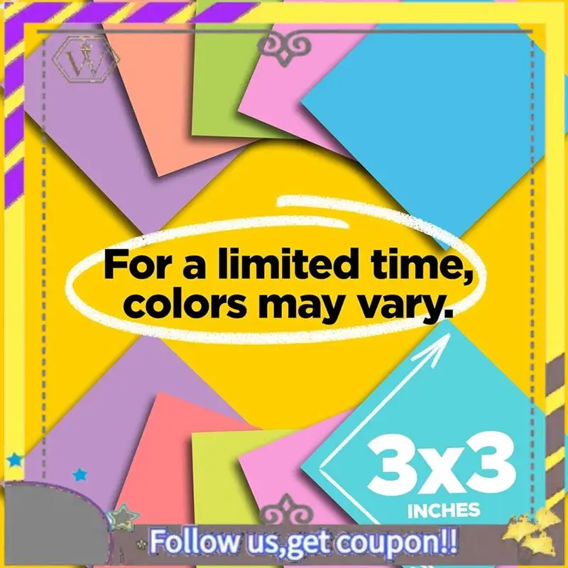 New Sticky Notes, 24 Sticky Note Pads, Office Products, Sticky Notes For Vertical Surfaces, Monitors, Walls