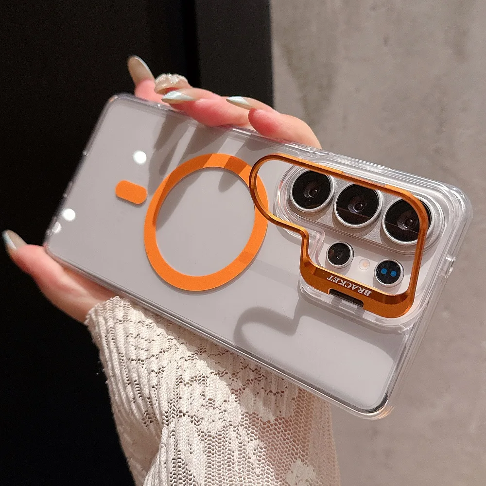 Support de caméra transparent, étui magnétique pour téléphone Samsung Galaxy S24 S25 S26 Ultra S24 S25 S26 Plus, protection antichoc