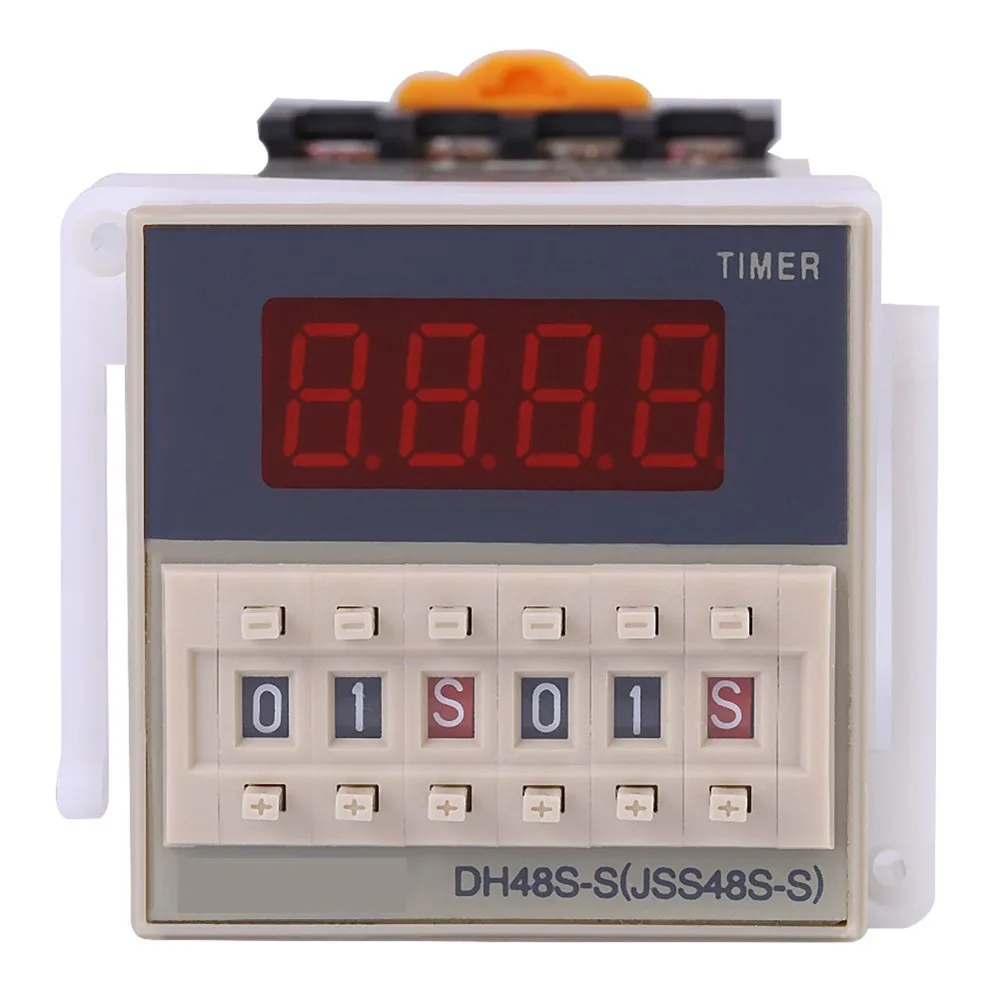 

DH48S-S Time Relay 110V AC Cycle Control Digital Display Time Relay 0.1s~99h with Base Cycle Control Time Relay