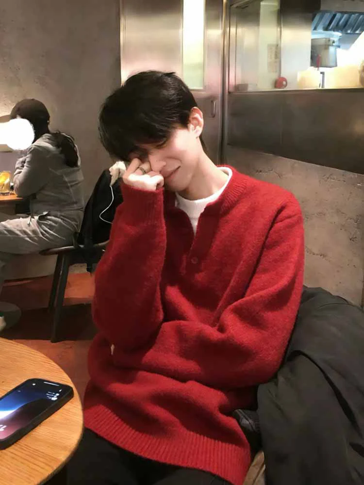 

Вязаный свитер с воротником Thiened Henry, мужской зимний Cisas Sle, круглый, внутренняя одежда, основа irt, повседневный свободный крой, длинный...