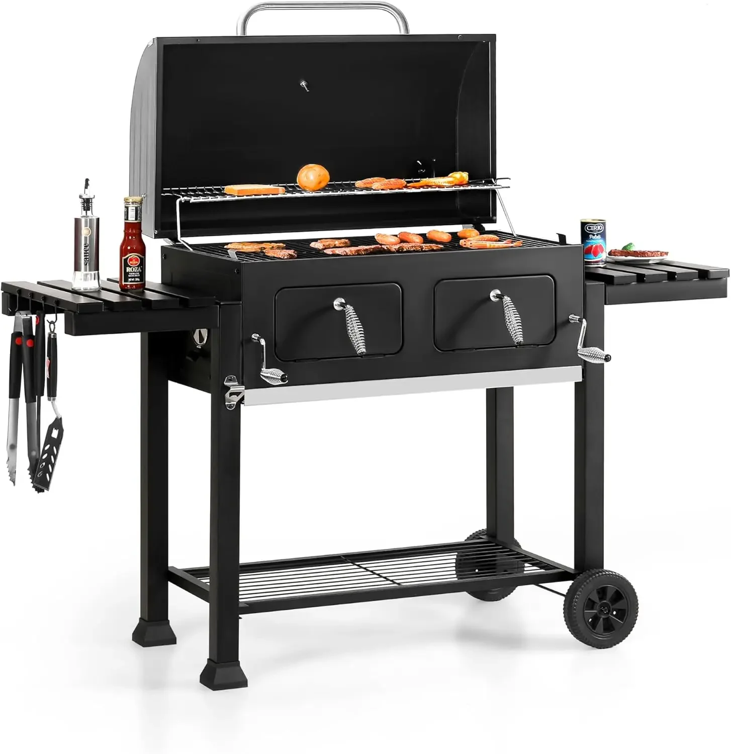 Sophia & William Extra Large Charcoal BBQ Grills with 794 SQ.IN. Cooking Area, Outdoor Barbecue Grill with Dual-Zone Individual