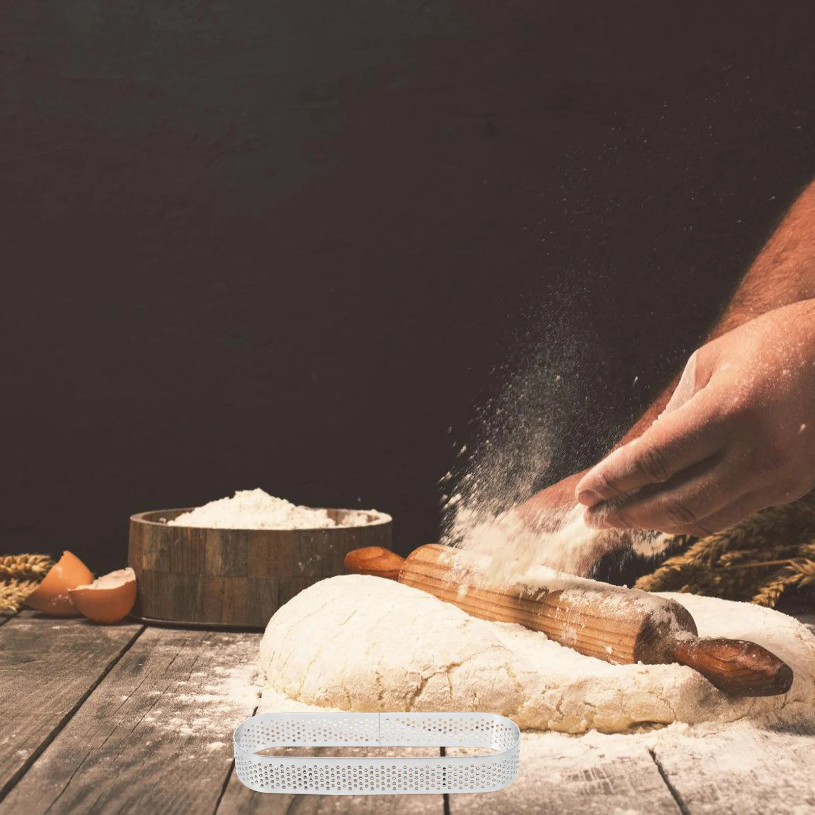 

6Pcs Oval Tart Ring Stainless Steel Cake Baking Mold Mousse Ring 2.8x9.4cm Non-Stick Reusable Baking Tool Mousse