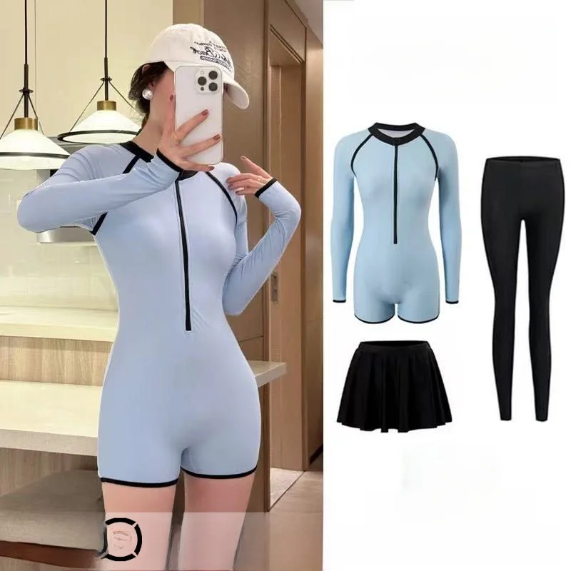 

Новый женский консервативный слитный купальник 2025 года с длинным рукавом для серфинга, сноркелинга, дайвинга, костюм для защиты от медуз