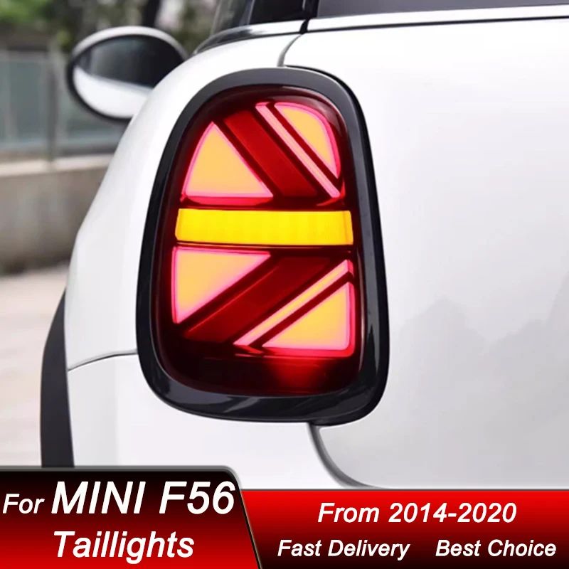 

Стильные задние фонари для BMW Mini F56 F55 F57 14-20, новый дизайн, светодиодные DRL, динамические указатели поворота, комплект задних фонарей.
