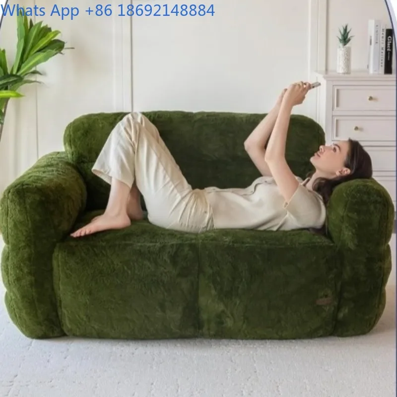 Cream Style Sofa for Living Room, Small Apartment, Homestay, Two or Three Seater, Corduroy Fabric Straight Row