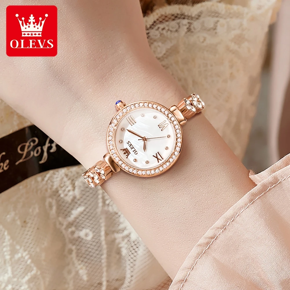 OLEVS 9903 Full Diamond Women Watch Original Luxury Waterproof Wrist watches Stainless Steel Fashion Quartz Ladies Women Gift