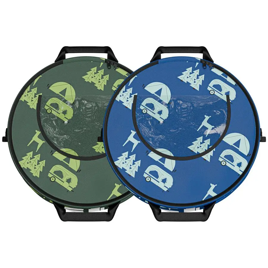 RV、キャンプ、リサイクル、庭の廃棄物、落ち葉袋、子供のおもちゃ箱用のガロン折りたたみ式ポップアップゴミ箱とリサイクル缶