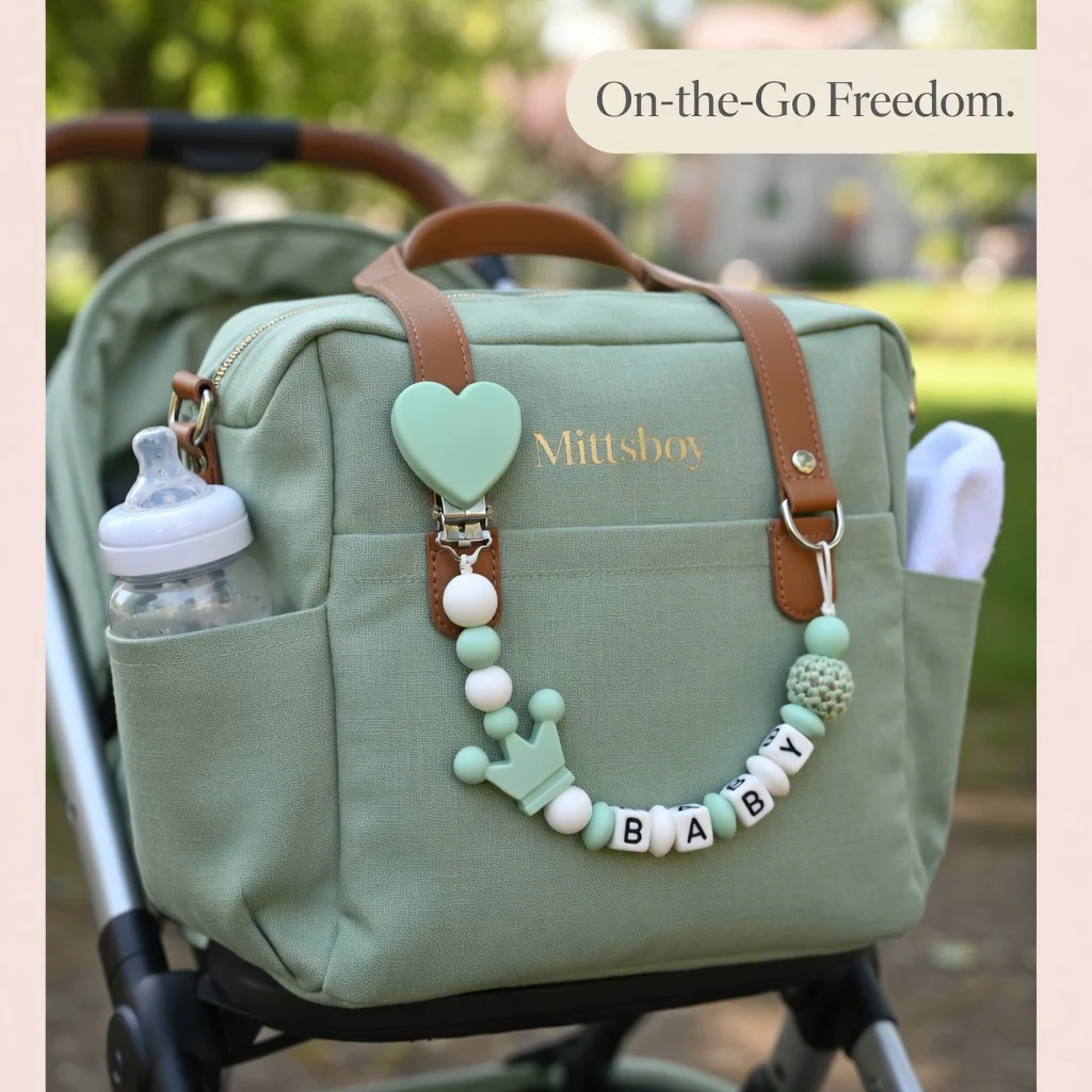 Personalized Baby Pacifier Clip Custom Name Silicone Crown Beads Heart Wooden Holder Handmade Teether Chain BPA Free Gift