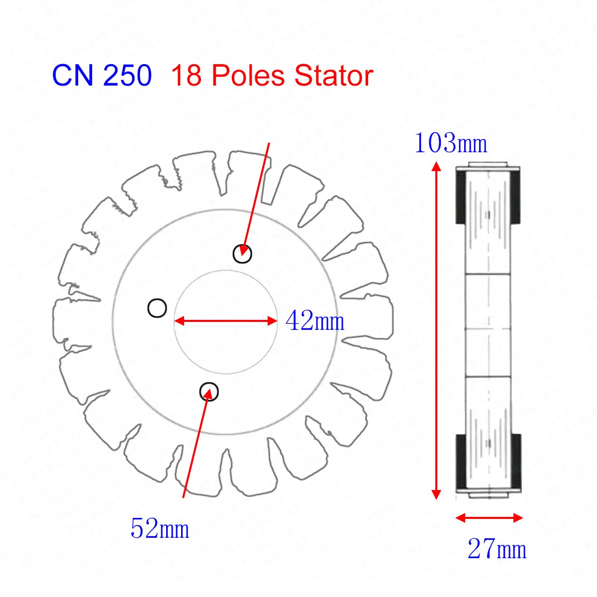 ขดลวดแม่เหล็กไฟฟ้า18ขั้ว4เส้นพร้อมทริกเกอร์250CC CF250 CN250 172มม. Kazuma อะไหล่รถ ATV