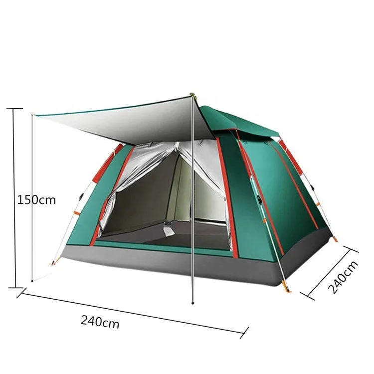 Factory  logo waterproof 3-5 people outdoor family tent for camping