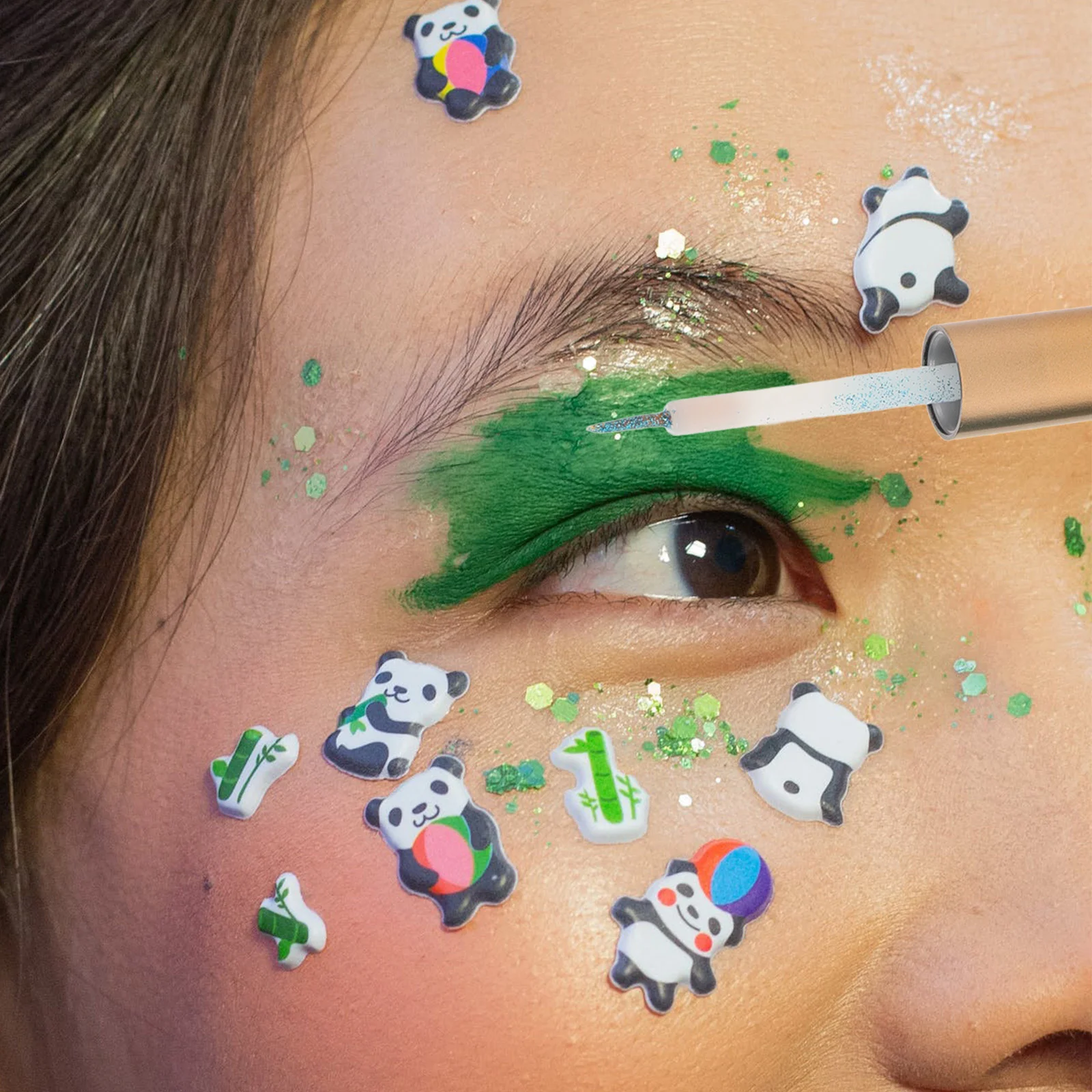 5 個のメタリックリキッドアイシャドウグリッターシマーアイライナーハイライトスティックパーティーフェスティバルナイトアウト用輝くロングウェアフォーミュラ