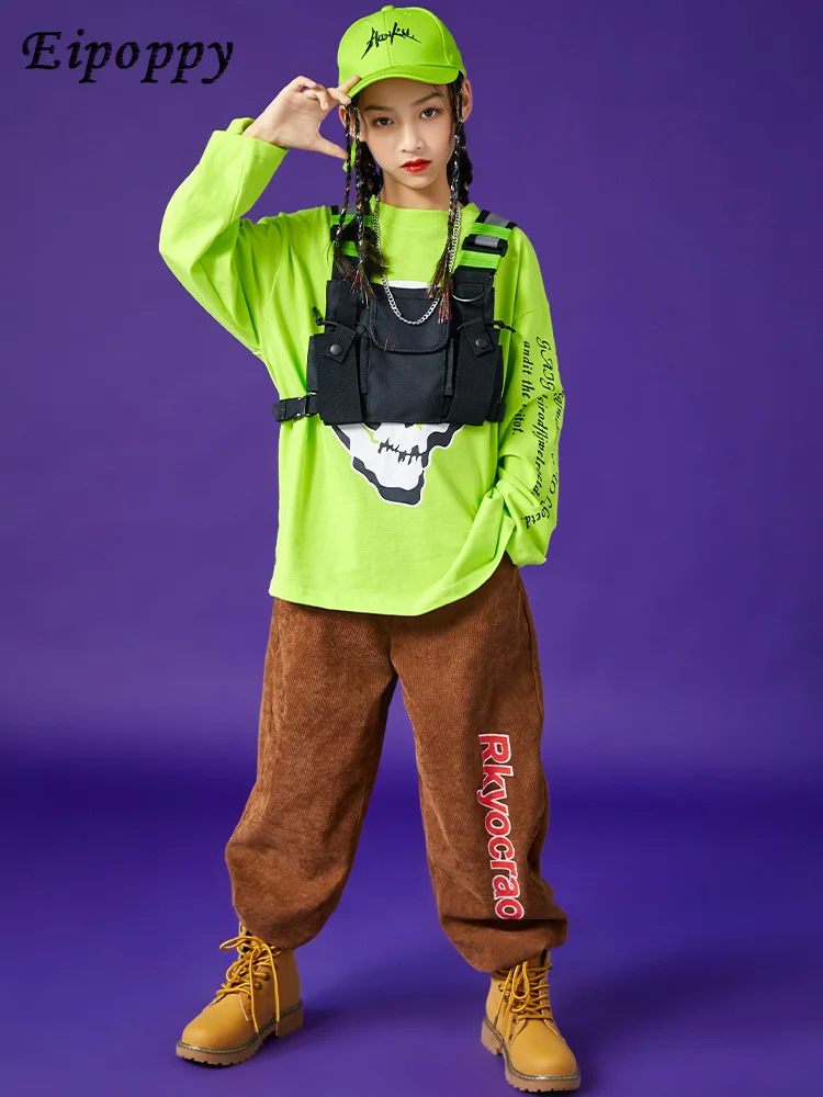 Children Hip-Hop Trendy Clothes Hip Hop Performance Clothes Boys Function Long-Sleeve Suit Girls Performance Wear