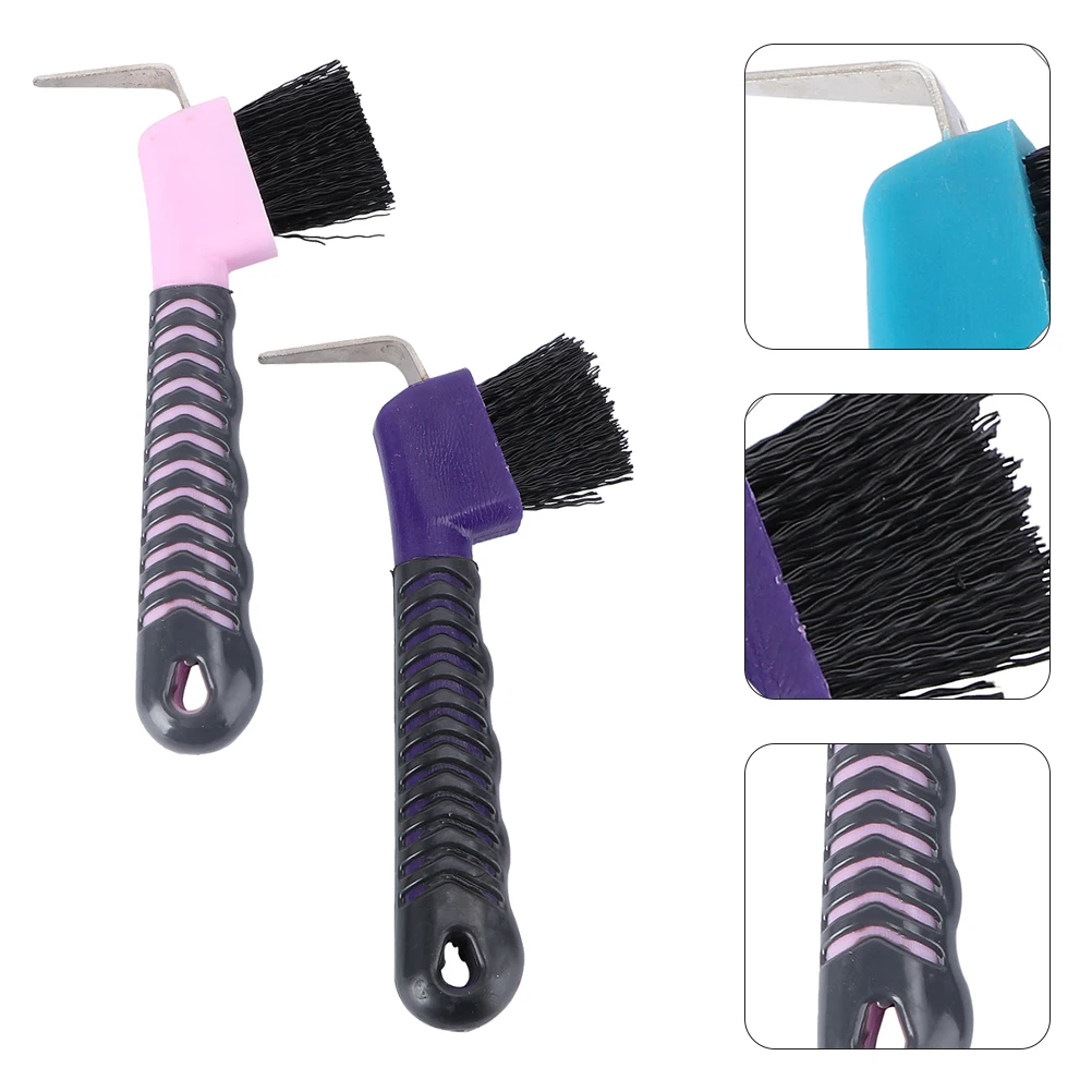 

2pcs Hoof Horse Hoof Cleaning Brushes Nylon Bristles Stainless Steel Tpe Grip Grooming Tools Boots Hiking Shoe