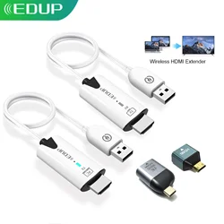 EDUP HDMI Wireless Transmitter and Receiver 50M Extender Mini HDMI Adapter with Type C Adapter for Laptop TV Projector Monitor