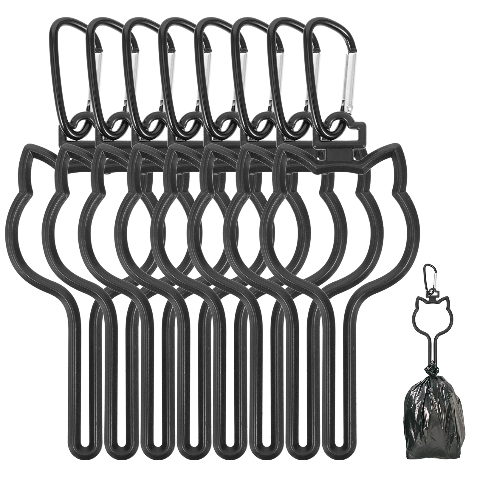 

8 Pcs Training Pet Garbage Lifter Portable Dog Poop Holders Puppy Black Plastic