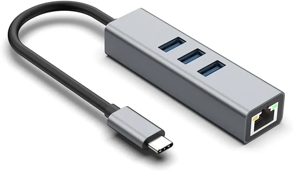 USB-C To Ethernet Adapter, Thunderbolt 4/3 Compatible, USB-C Hub With RJ45 Gigabit, Fast Network Adapter