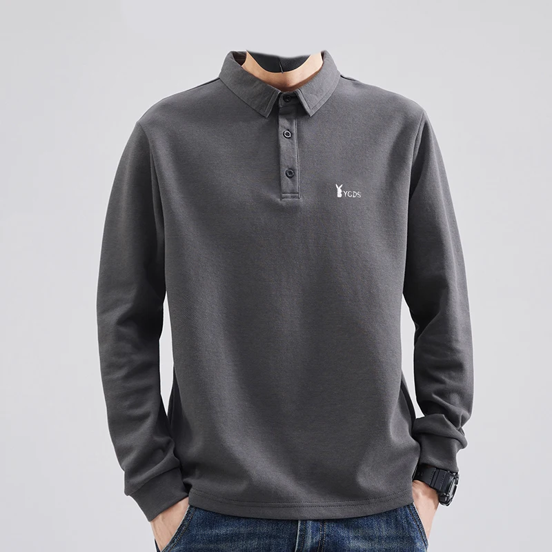 

Long Sve irt Мужская облегающая повседневная футболка с отложным воротником Thermal Dervo Faionable Base Layer Top для повседневного ношения