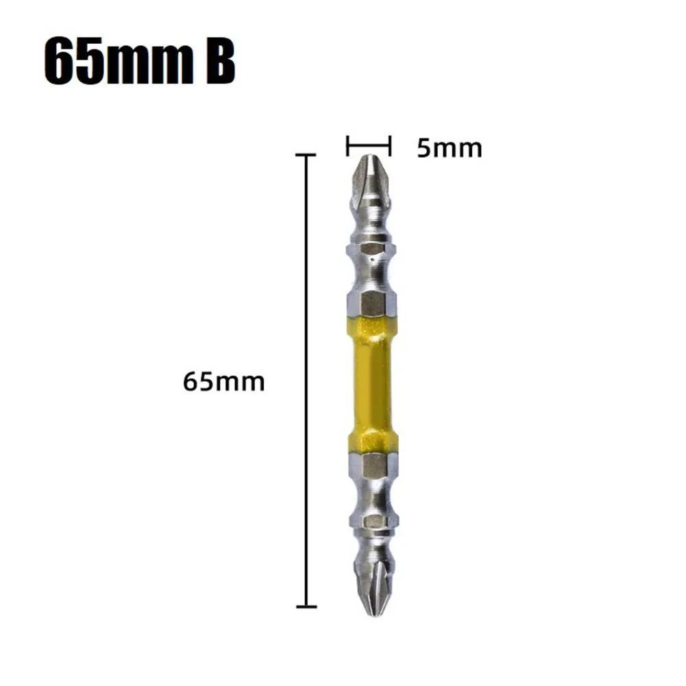1Pcs 65-110mm Cross Screwdriver Bit Double Head PH2 Screwdriver Bit And Magnetic Ring For Electric Screw Driver Power Tools