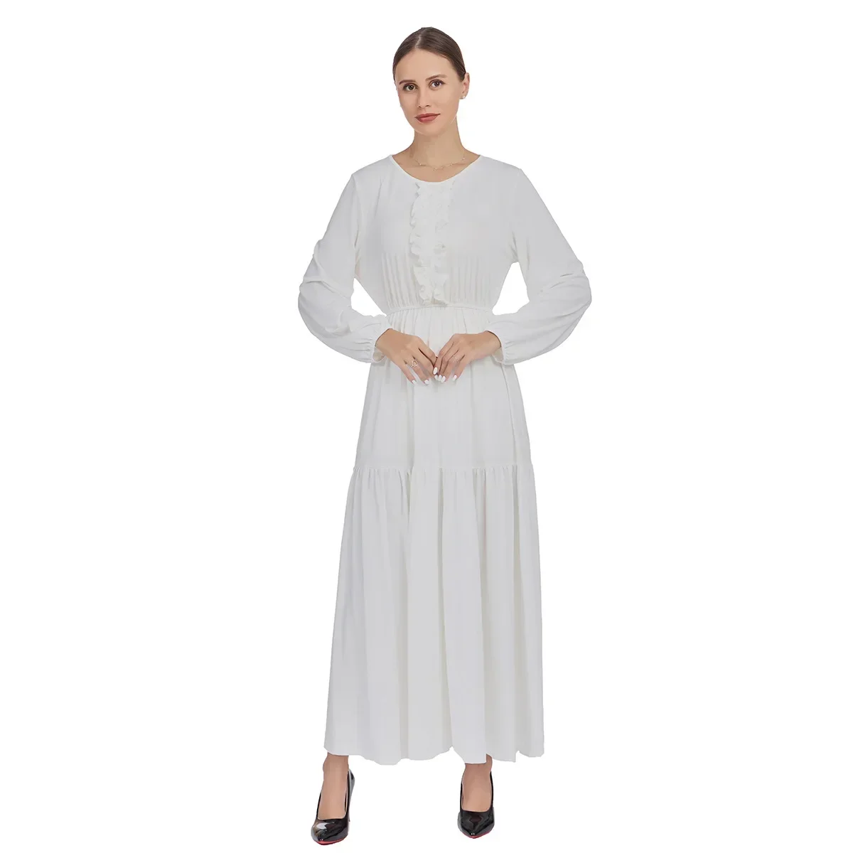 Eid Djellaba Muslim Abayas Women Kaftan Prayer Dress Long Sleeve Islamic Clothing Dubai Robe Ramadan Sundress Women Jalabiya New