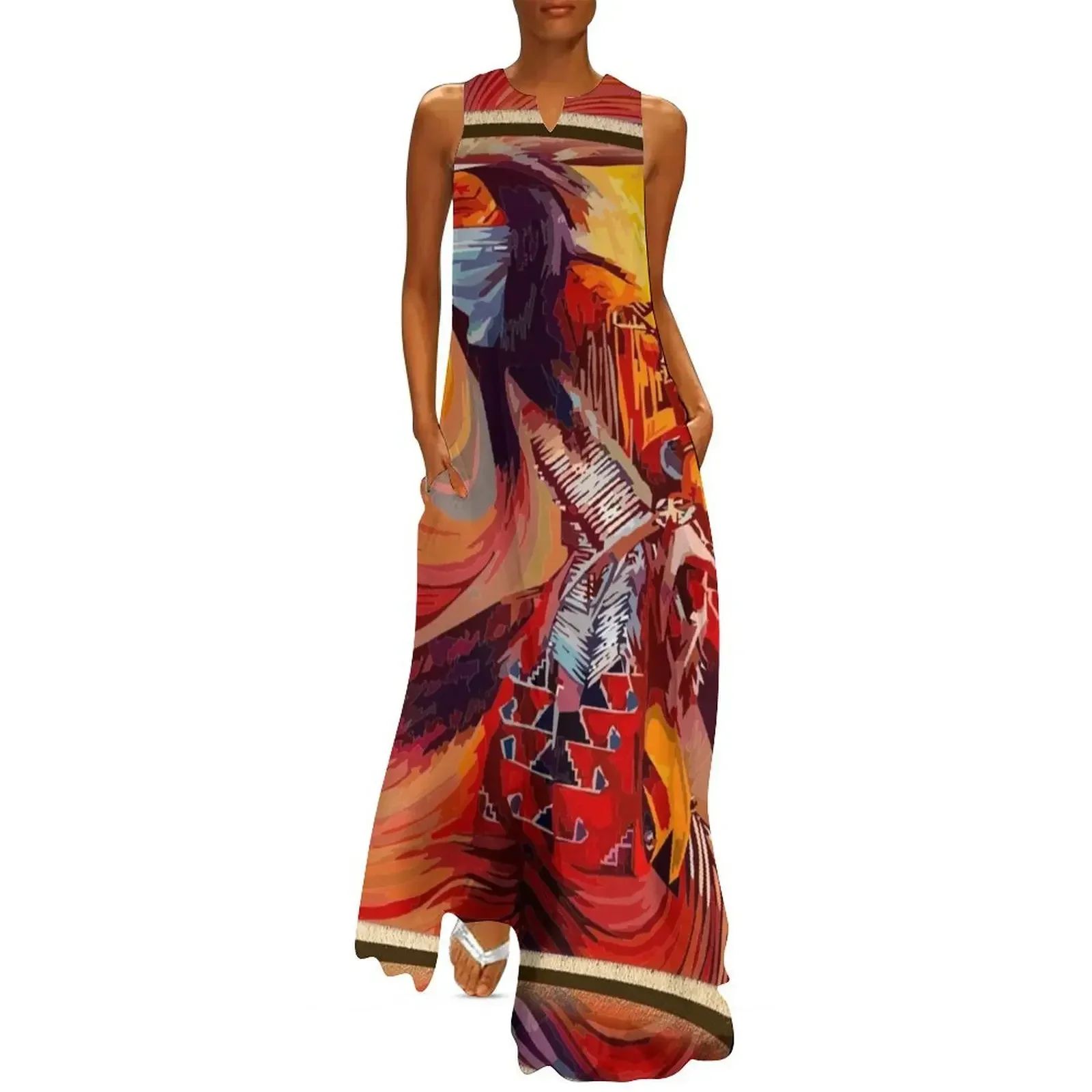 

fwc 0542 Native American Long Dress loose women's dress women's clothing korea stylish prom dress dresses summer