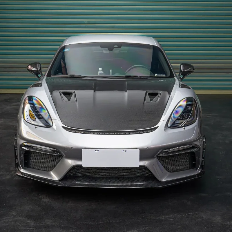 KM Dry Carbon Fiber  718 GT4 RS Bodykit Upgrade Perfect Fit for 718 Boxster & Kburning  Enhances Vehicle's Visual Appeal