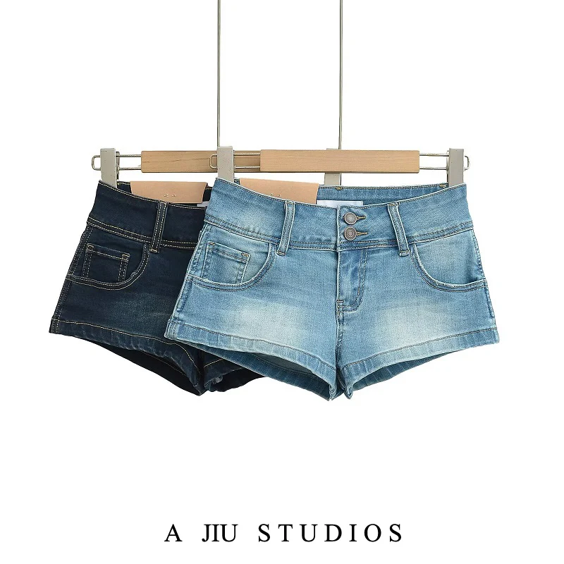 

Sexy Low Waist Denim orts Women's Summer Vintage Versatile Slimming Leg Lengthening Hot Pants Cotton Stretch Denim