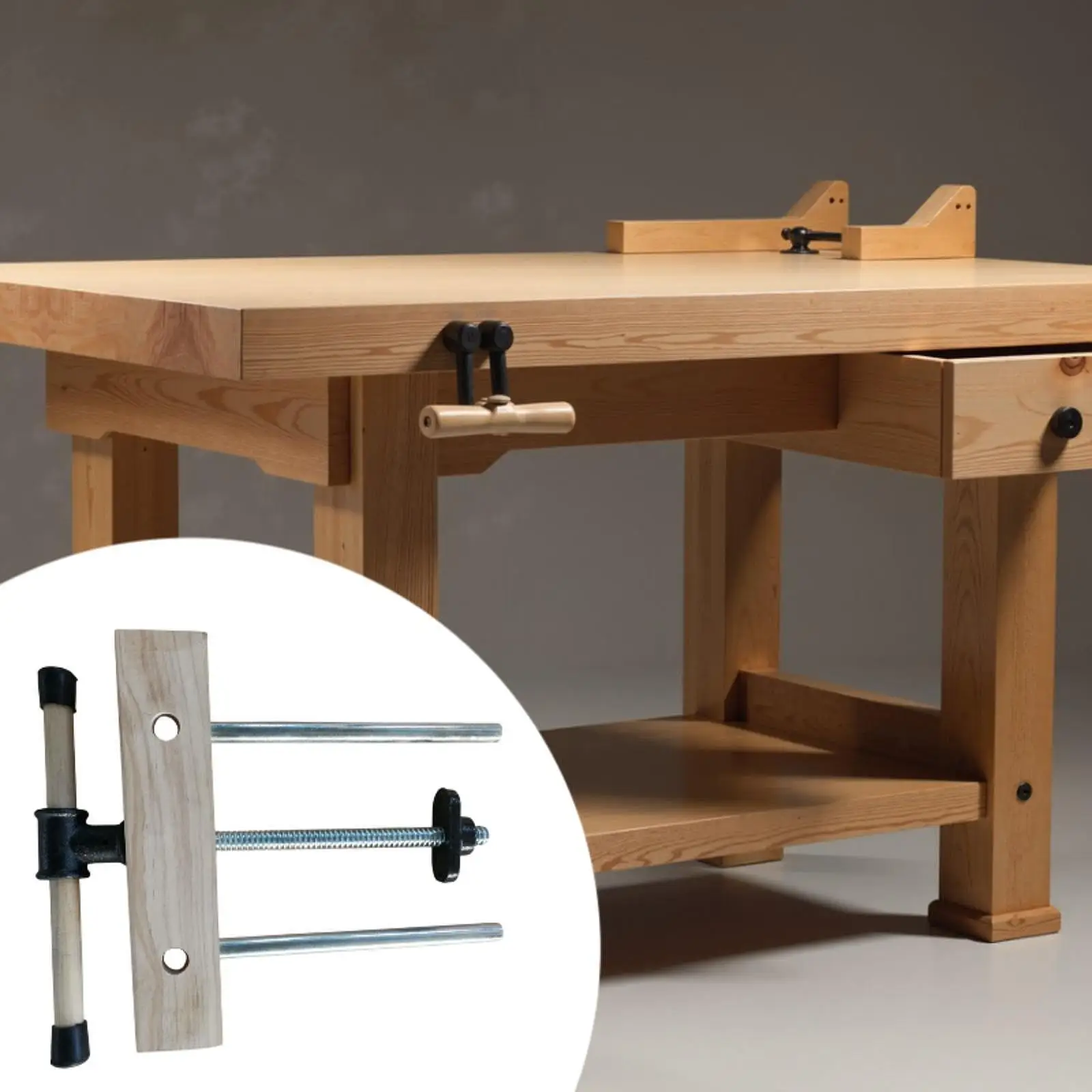 Sturdy Woodworking Bench Vise Adjustable Metal Clamp for Workshop and DIY Furniture