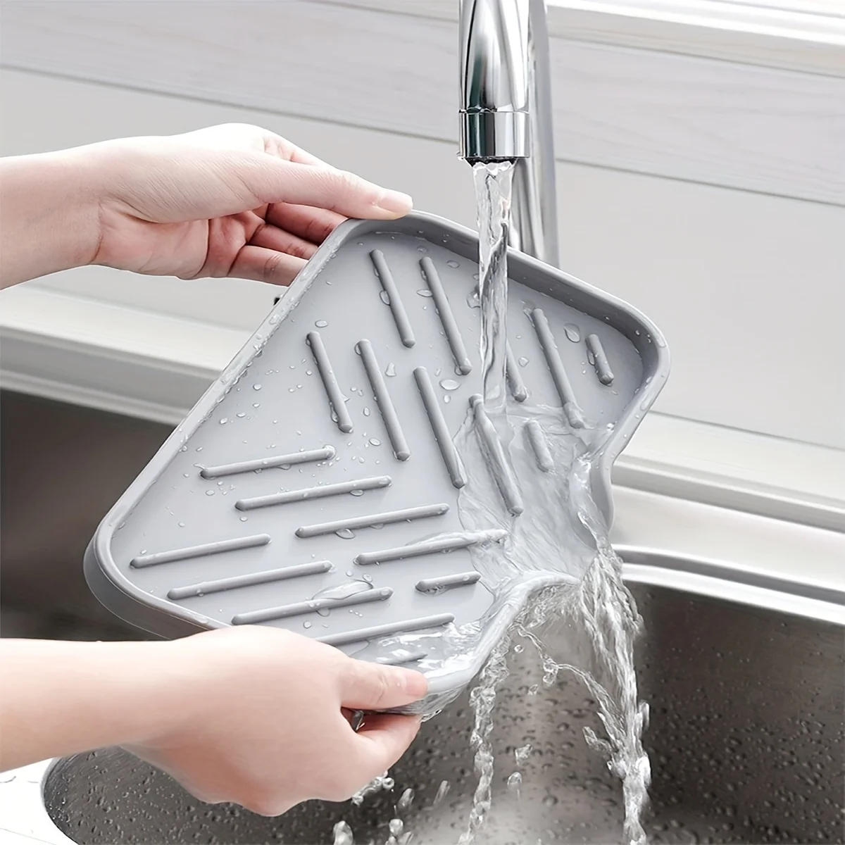 Lavabo Silikon Tepsi Drenaj Sabun Sünger Depolama Tutucu Tezgah Lavabo Scrubber Fırça Sabun Depolama Rafı mutfak düzenleyici