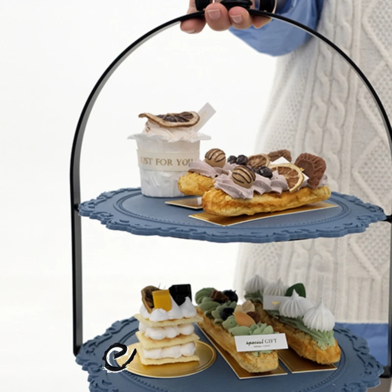 Morandi color Dim sum shelf cake room dessert shelf multi-layer cake shelf storage tea table fruit tray