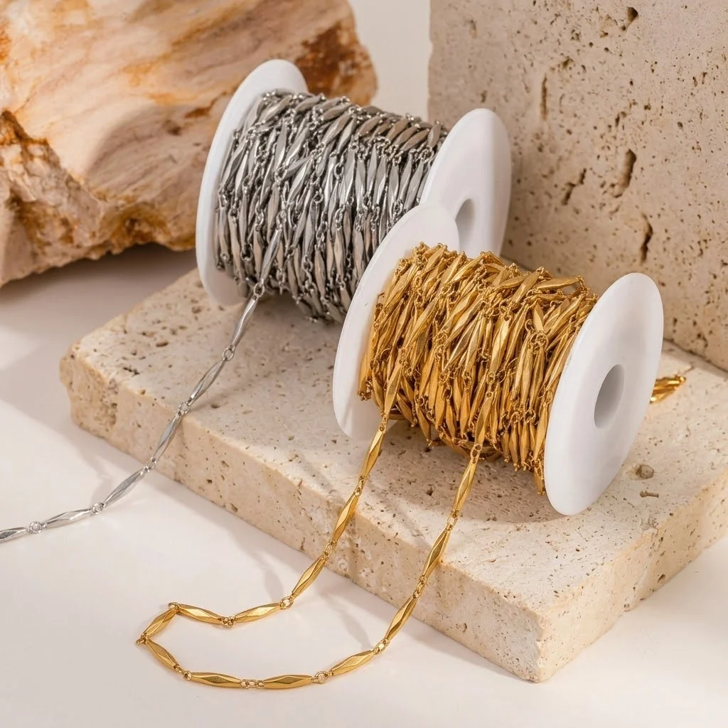1M Edelstahl-Stabketten für DIY Handgemachte Halsketten Armbänder Schmuckherstellung Bastelmaterialien Zubehör – Detail 1