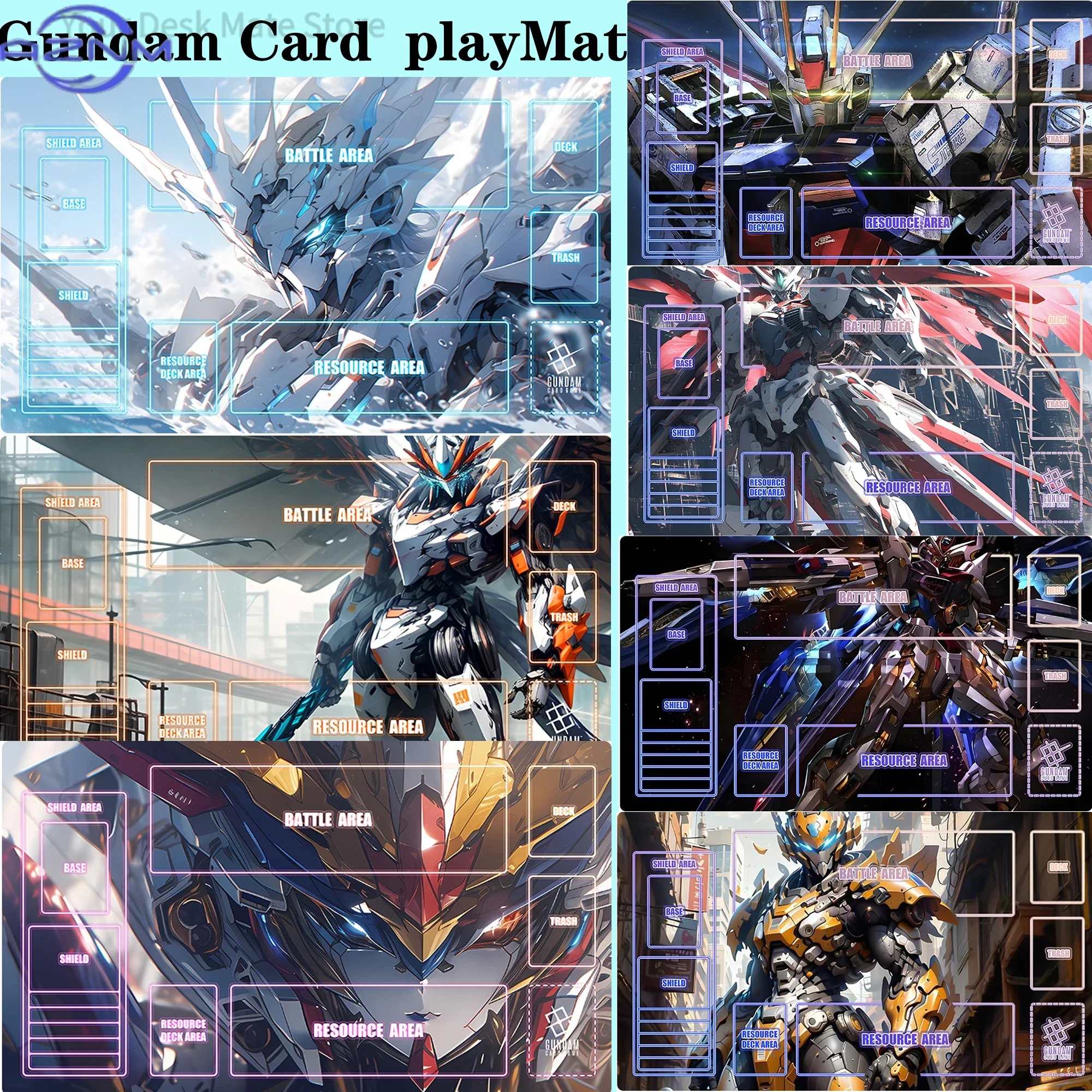 Sci-Fi Mecha Card Playmat, Futuristic Robot Table Mat Non-Slip Rubber Desk Pad for TCG Card Game & Gaming