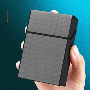 سيجارة معدنية محمولة ، صندوق تدخين ، حامل تبغ ، علبة سجائر ، غطاء تخزين ، أداة ذكر ، سعة 20 قطعة أعلى 9 مبيعات مسدس سجائر - رقم 8