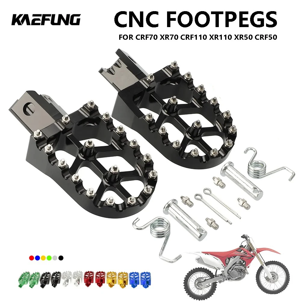Motorcycle CNC Footpegs Universal For HONDA CRF XR 50 70 110 M2R SDG DHZ SSR KAYO Pit Bike Colorful Footrest Motor Modification