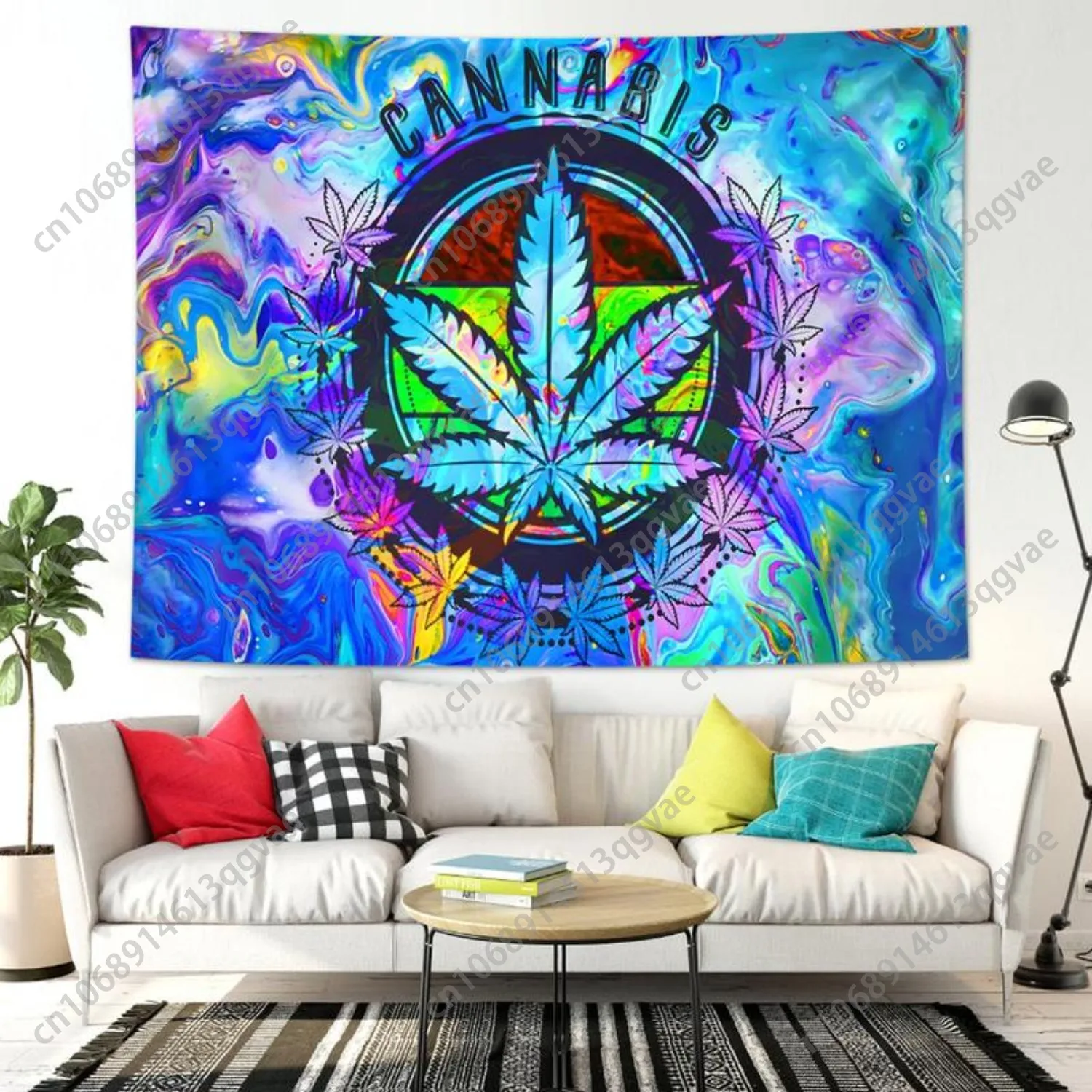 نمط الرخام ونمط أوراق الاعشاب نسيج الخيال أوراق النبات الجدار الشنق للمنزل غرفة المعيشة غرفة نوم النوم ديكور مخصص #3