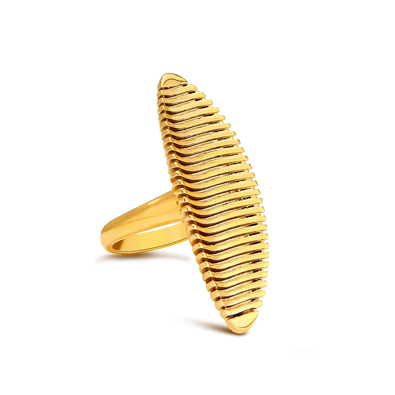 VAROLE Minimalist Stripe Ring For Women Anillos Mujer PVD 18K Gold Color Fashion Jewelry Rings Office Dropship