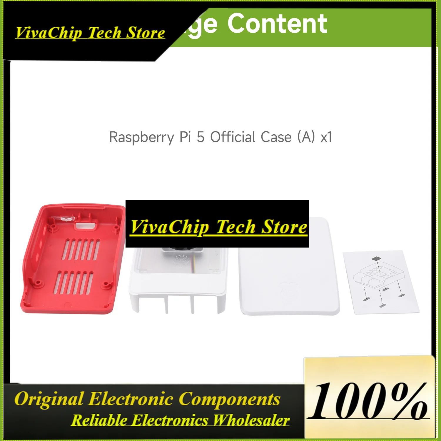 VoFSOfficial Raspberry Pi Case For Raspberry Pi 5, Built-in Cooling Fan, Red/White Color Suitable For Raspberry Pi 5