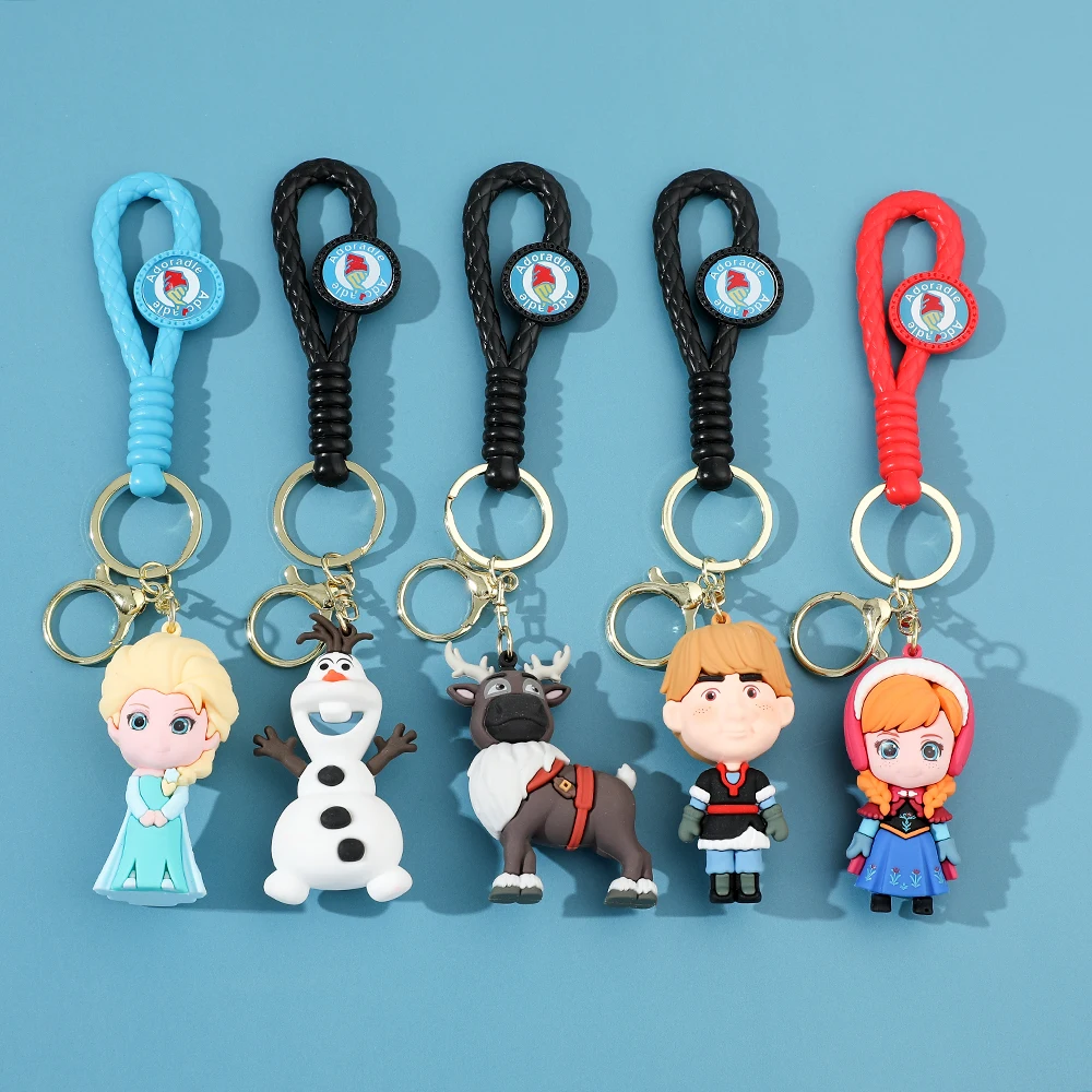 Disney Frozen Keychains Elsa Anna Anime Kristoff Olaf Key Ring Collection Doll Bag Car Keychain Christmas Birthday Gifts