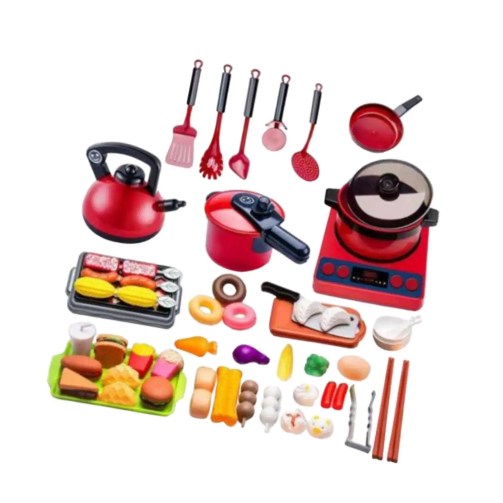 

61x Kitchen Play Cooking Set Fun Pretend Play Toy for Children Age 3+ Years