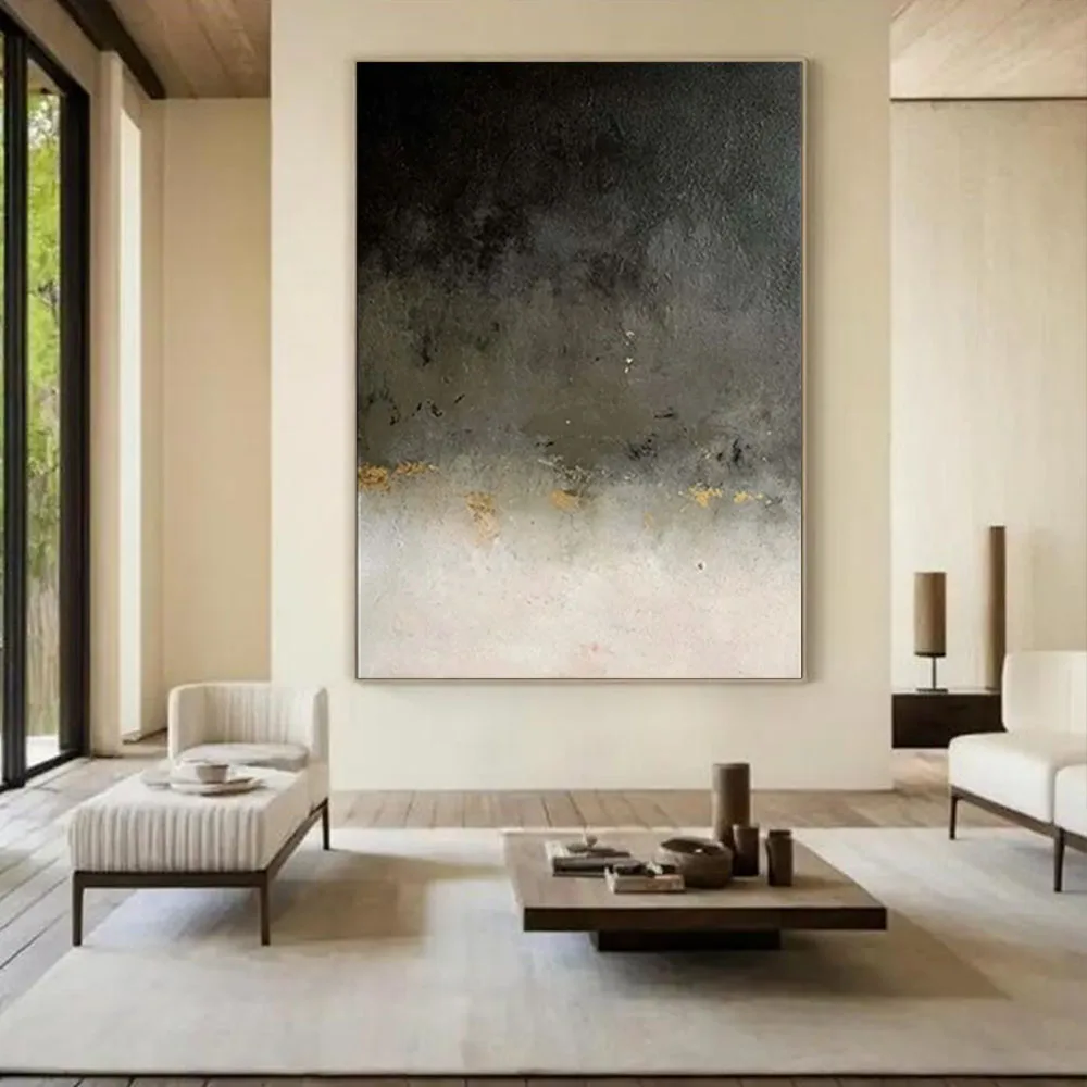 

Hand-Painted Abstract Oil Painting Modern Canvas Drawing landscape Poster Migration Asian Elephant Home Decor Wall Art picture
