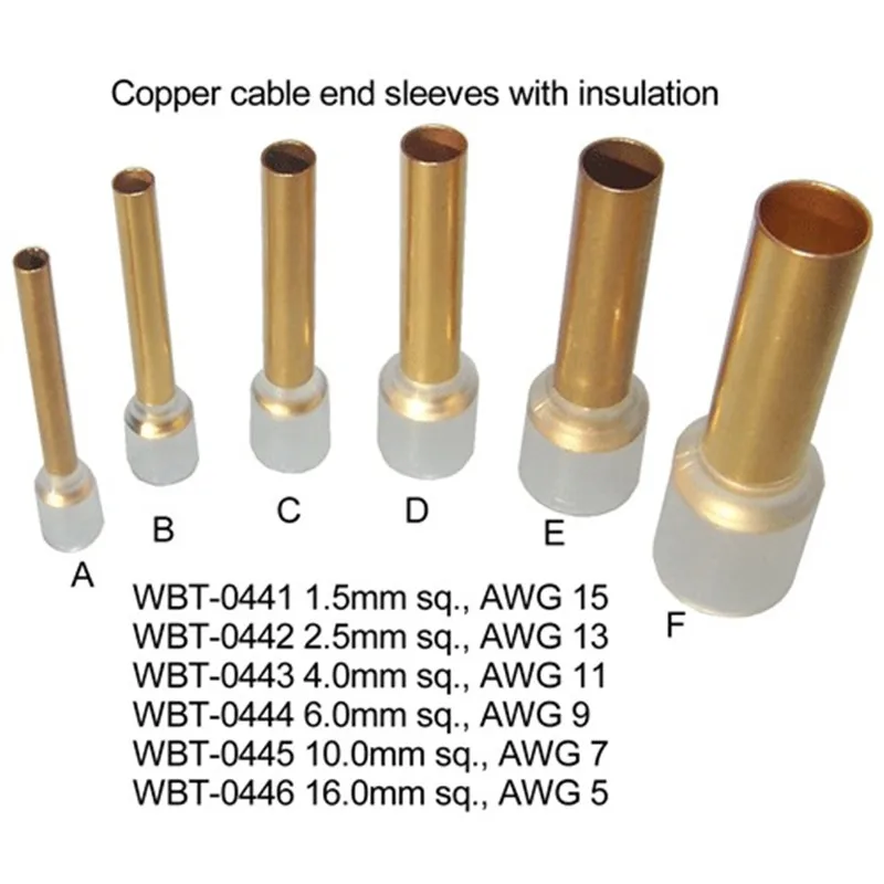 Imagem -05 - Áudio Original Wbt Alemão Pressionado Wire Tube Cobre Cobre da Luva 116 Conexão Praça Terminal End Cord 04410446