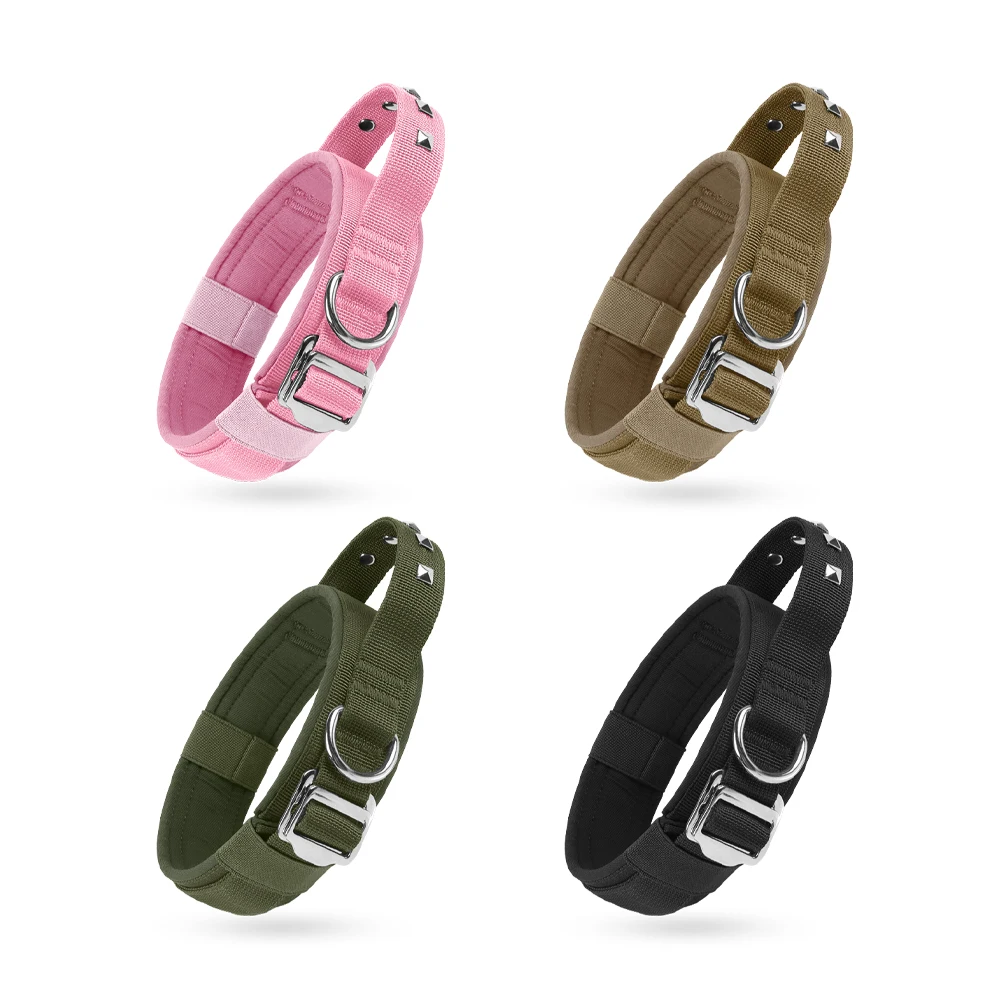 Outdoor Tactical Dog Collar Metal Buckle Breathability Nylon Collar Medium and Large Dog Training Neck Collar explosion -proof view 5