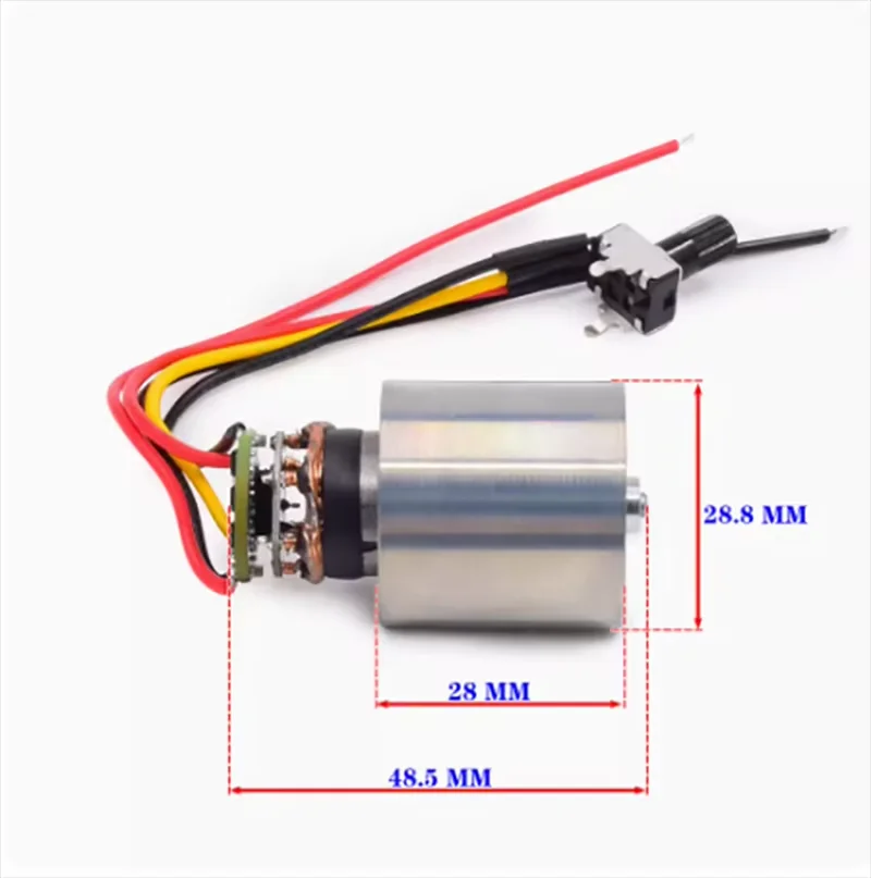 DC 9V 12V 24V 100000 RPM miniature brushless ducted fan with no speed regulation and maximum power on speed