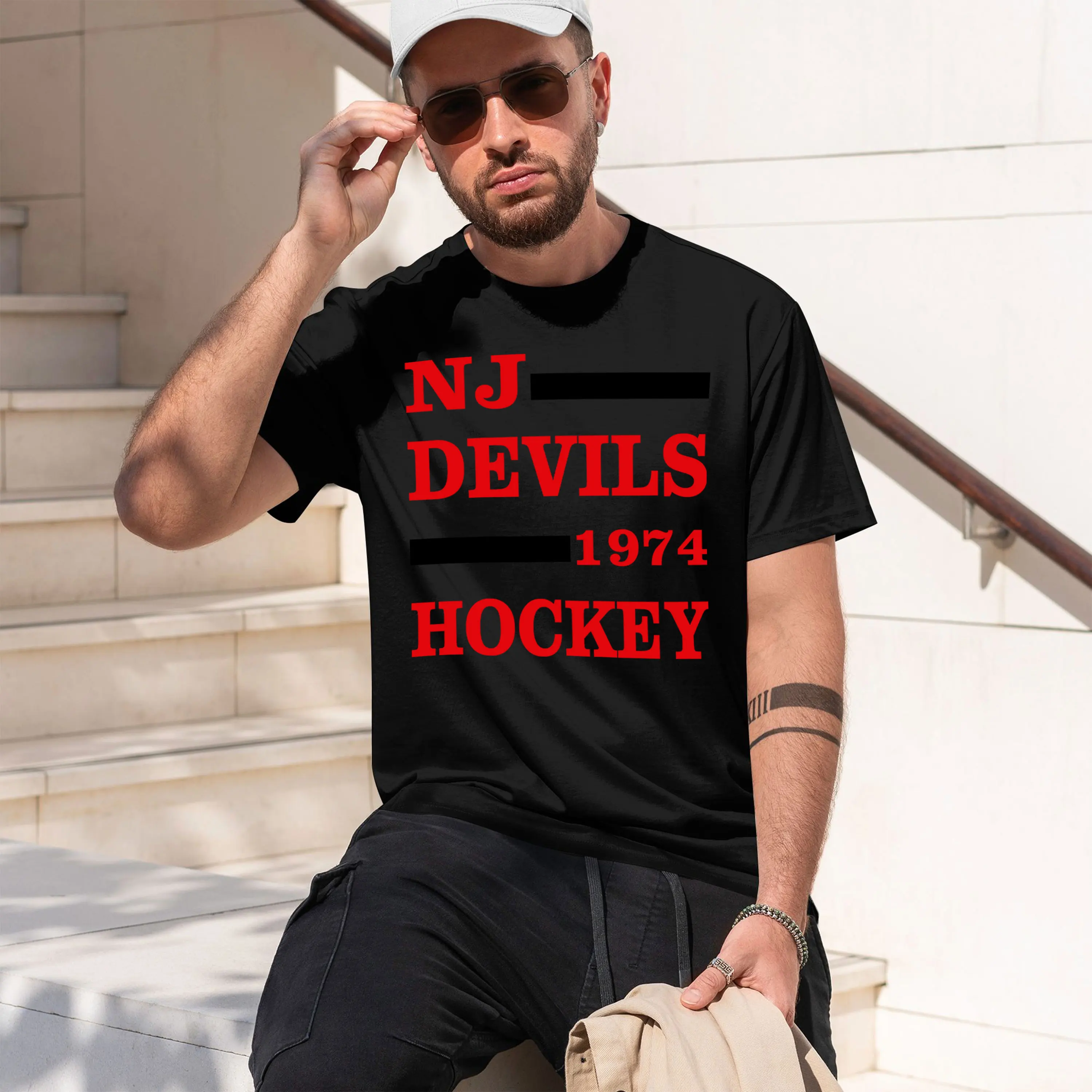 NJ Devils Visor cute Male 2026 New Model Men’s Short-sleeve crewneck T-Shirt Classic Casual Multiple Colors and Sizes for Daily
