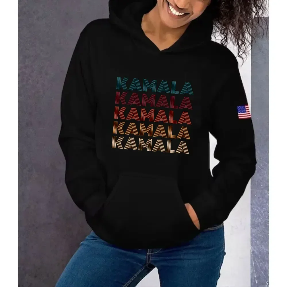 Kamala Harris Hoodie Kamala Harris for President 2024 Unisex Sweatshirt Harris Election Long Sleeve Men Sweatshirt Ropa Hombre